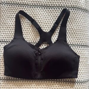 Lululemon Black Energy Zip Front Sports Bra Sz 34C